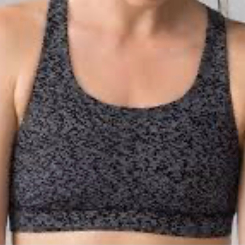 lululemon Black & White Speckled Racerback Sports Bra